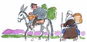 Man on donkey